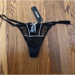 DKNY brand new black lace thong